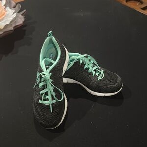 Skechers Black and Mint Athletic Shoes